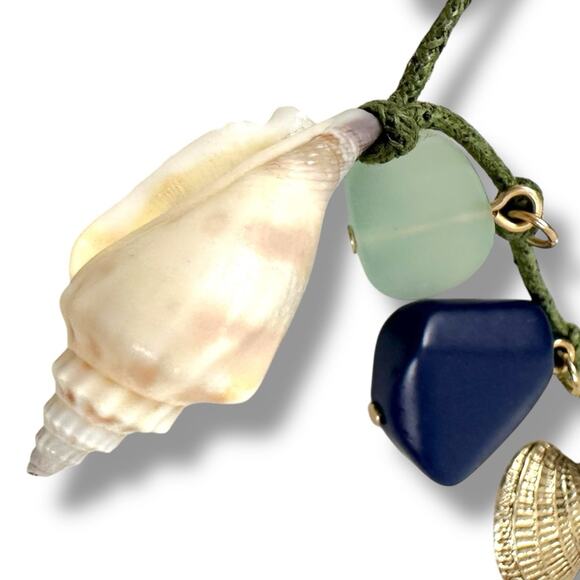 Free People Shell Bohemian Beach Summer Collected Anklet in Sage Green NWT Boho - Picture 5 of 12